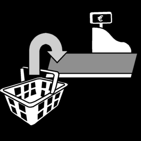 mettre les courses sur le tapis roulant de caisse